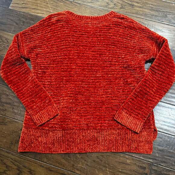 Pink Rose Sweater, Women's Size Large Burnt Orange, Pullover, Soft - Picture 7 of 7